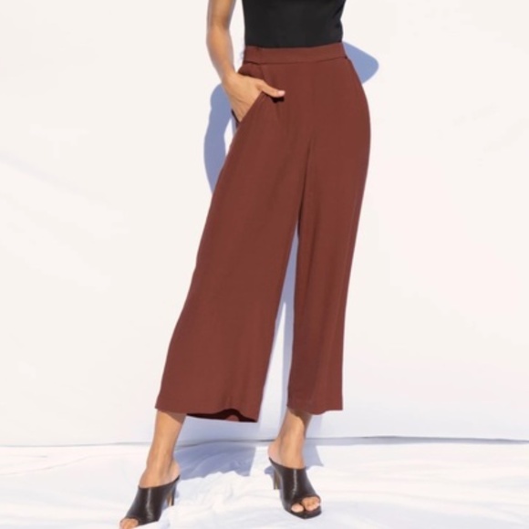 Wilfred Pants - Aritzia Wilfred Faun Flowy Lightweight Brown Wide Leg Pants - Size M